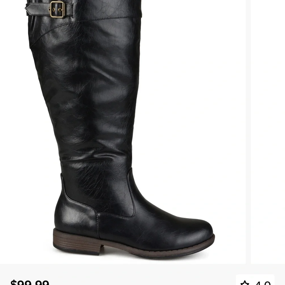 Journee Collection Black Knee High Riding Boots